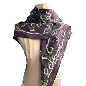 Madewell 100% Silk Bandana Scarf Black Iris Purple  NL299